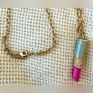 Kate Spade Kiss & Makeup Lipstick Pendant Necklace